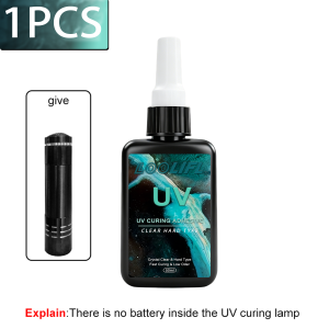 LOOLIFL UV Resin Glue Bonding & Welding UV Glue With Light Quick-Drying Resin Glue For Bonding Glass Metal Wood DIY Crafts Decor