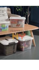 HOMYNEST Kotak Storage Box Container Plastik Jumbo Handle Double Lock Transparan Berkualitas