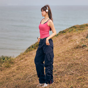 AlphaGym Womens Nylon Pleated Outdoor Work Pants Sporty Casual Trousers High Waist Loose Fit Summer 2024 Collection