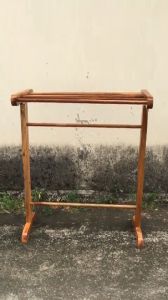 OTOPMAISAK  ราวตากผ้าไม้สัก ขนาด 42*103*108 ซม. ราวแขวนผ้าไม้สัก