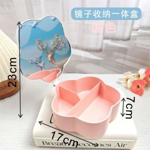 Childrens Hair Clips Hair Accessories Storage Box Cute Girl Princess Headwear with Mirror Rubber Band Storage Desktop Jewelry Box