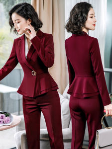 YIMUZI | Red Wine Color Professional Womens Suits