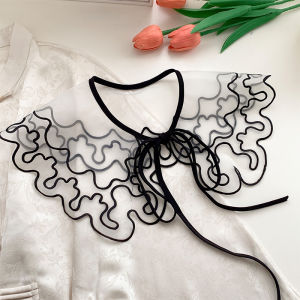 2024 New Hollow out Lace Shoulder Shawl Women Outerwear Summer Skirt Matching Chinese Style Cloud Shoulder Fake Collar