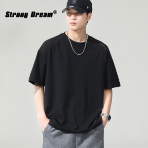 Simple Pure Color High-end Broad Shoulder Loose Casual T-shirt