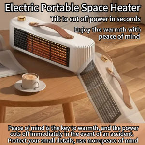 Compact Space Heater Energy-Efficient Indoor Electric Heater with Fast Heating Ideal for Tabletop Fireplace Use