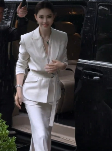 DANTING | Formal Two-Piece Suit White Blazer and Skirt Set