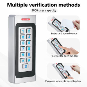 A6 Metal Zinc Alloy RFID Access Control Digicode Keypad IP67 Waterproof Outdoor Card Reader Door Security DC10-24V 3000 Users