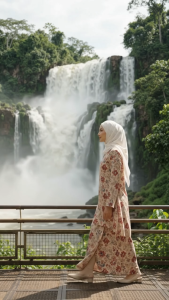 Baju Kurung Floral Cotton Japanese Blend Premium - Zip Depan Mesra Menyusu BF Friendly - Cutting Cantik Terletak