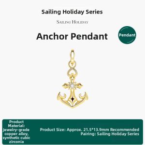 annaya | Anchor Iris Design Pendant Necklace