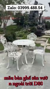 Bộ bàn ghế ban công ngoài trời Tròn Nhôm đúc Bàn ghế sân vườn ngoài trời Bàn ghế ngoài trời - BO49