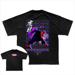 Bandai | Mens T Shirt Mens Sports T Shirt Mens Short Sleeve T Shirt Jujutsu Kaisen Itadori Red Hoodie Grey Hair Purple Flame Back