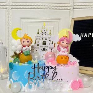 Trendy Planet Prince Cake Decoration Moon Princess Display Childrens Star Wish Prince Dessert Table Decoration Birthday Festive Supplies
