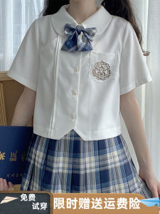 Summer New Arrival Easiest for Match Japanese College Style Sweet Doll Collar White Shirt Short Sleeve JK Uniform Short Tops Women