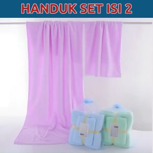 OFM-C444 Handuk Set 2IN1 Serbaguna / Handuk Badan dan Wajah Lembut Handuk Mandi Cotton Towel Import