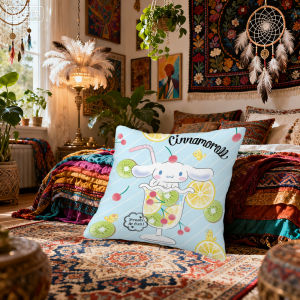 Sanrio | Sanrio Cinnamoroll Hoạt Hình Vỏ Gối Nông Trang Trang Trí 16x16 18x18 20x20 24x24 Inch Polyester Vỏ Gối Cho Ghế Sofa Trang Trí