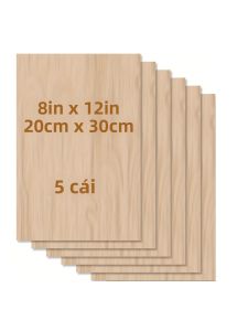 10/5 Gói Tấm Gỗ Plywood Trống 12x8 Inch Dày 1.5mm Dùng Làm Thủ Công - Bề Mặt Mịn Chưa Hoàn Thiện Hình Chữ Nhật Dùng Cho Cắt Laser