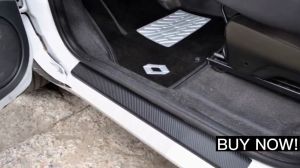 U-61 Universal 4 Pcs/Set Mazda 4D Black Carbon Design Car Door Side Step Sill Sticker Car Accessories