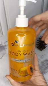 BODY WASH Soft & Smooth DOLPHIN 500 ml Sabun Pepaya Cair Original 100% Sabun Pemutih Badan Bpom Permanen Dolphin Body Wash Papaya 500ml Original