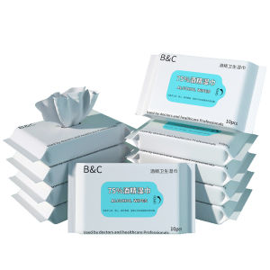 Portable Disinfectant Wet Wipes 75% Alcohol Disposable Antibacterial Hand Wipes Student Use Convenient Carry-On Pack