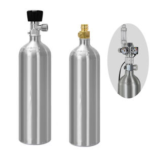ZRDR | Aquarium Water Grass Bottle CO2 High-Pressure Aluminum Bottle CO2 Water Grass Tank Fish Tank Aluminum Alloy 1L Oxygen Bottle