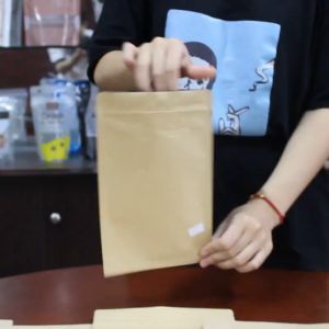 (10 Pcs) Sachetbag Kraft Alumunium Ziplock | Kemasan Kertas Bubuk Kopi Snack Masker Teh Bumbu | Kemasan Sachet Alufoil | Sachet Paper Kraft Alufoil