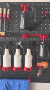 45*90black.No-drill. Pegboard Wall Organizer.Suitable for kitchens garages and offices