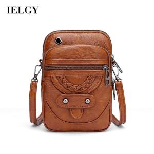 IELGY retro simple messenger bag ladies casual light pu leather mobile phone bag fashion single shoulder bag