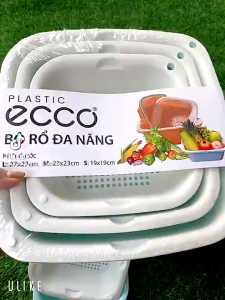 Bộ Thau Rổ Nhựa 6 Món ECCO Kèm Rổ Và Thau Nhựa Đa Năng
