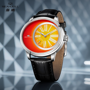 Đồng Hồ Cơ Tự Động Seagull Sunrise Design Nam Dạ Quang 316L Thép Không Gỉ Hình Bầu Dục Vỏ Đồng Hồ Đeo Tay Dây Da