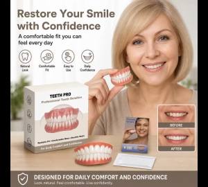 2026 New Soft Silicone Upper&Lower Dentures Comfort Realistic False Teeth Bright Smile Teeth Appliance for Adults