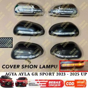 Cover Spion Agya Ayla 2023 2024 2025 Up Lampu LED Hitam Chrome Carbon