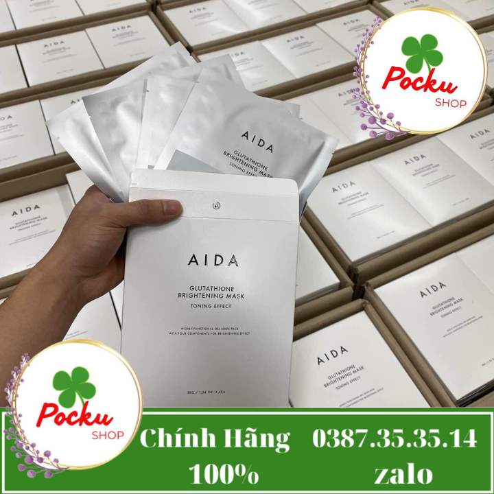 L 1 ming] Mt N Siu Truyn Trng Aida Glutathione Brightening Mask Lm  Trng Cng Bng M Nm | Lazada.vn