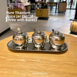 PINSHANGZUO | Titanium Ice Pattern Thickened Condiment Container Set