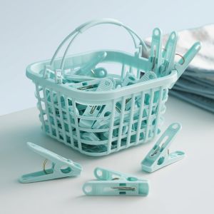 30pcs Plastic Clothespins Strong Windproof Design For Outdoor Clothes Drying Durable Compact Laundry Garage Tool Organization