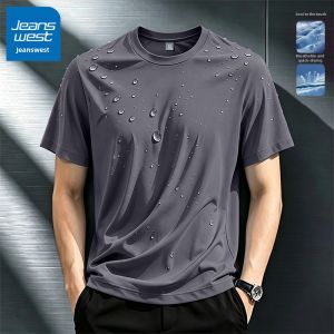 Jeanswest | White Ice Silk Lightweight Breathable Short Sleeve Mens Shirt