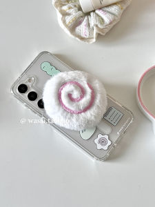 WASAI Plush Magnetic Absorption Transparent Shockproof Phone Case for Samsung S23 Ultra S24 S25 Ultra New Design Cute Fish Board Female Model