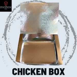 [50 pcs] Chicken SILVER Meal Box Silver Laminated 1300cc