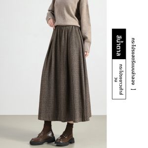 JIANGLU | กระโปรงทรงเอเอวสูง ทรงหลวม ทรงเข้ารูป สำหรับผู้หญิงไซส์ใหญ่ ฤดูใบไม้ผลิ 2025 กระโปรงยาวคลุมสะโพก กระโปรงจีบ กระโปรงทรงเอ