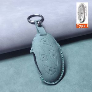 Car Smart Key Case Cover for Hyundai Grandeur GN7 Kona Ev 2023 Ionic 6 5/7 Bottons Leather Keychain Durable Protect Accessories