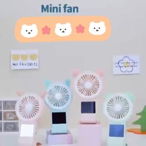 Kipas angin Mini + kaca rias Makeu 2in1 Lipat Usb Portable Charger Mini Fan Kipas Usb - Kipas angin Mini Portable - Kipas Lipat Usb Mini Fun