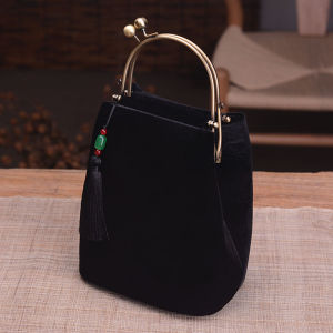 Original Autumn Winter New Vintage Artistic Velvet Handbag Womens Small Cloth Bag Crossbody Cheongsam Hanfu Banquet Gift