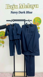 PG1 ◆ BAJU MELAYU RAYA BUDAK ◆ SLIM FIT KAIN COTTON / WARNA Dark Blue Maroon Mustard Mints Green Putih Grey / BMC