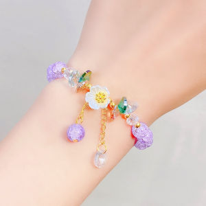 🔥1Pcs Popcorn Crystal Beaded Bracelet Simple Versatile Bright Transparent Bracelet LovelylifeFu👍
