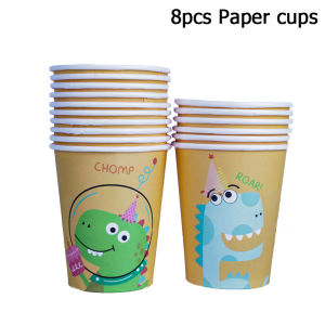 Dinosaur Disposable Tableware Dino birthday Party Decoration paper Napkin Plate Cup Kids Boy Jungle Safari Party Baby Shower