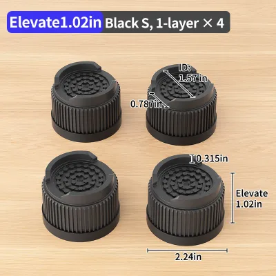 Multi-Purpose Round Furniture Risers | Non-Slip Quiet & Moisture-Proof Height Extenders for Beds Sofas Tables