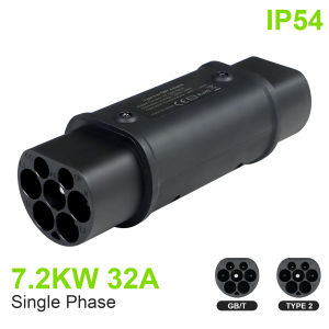ISIGMA 32A 7.2/22KW EV Charger Adapter Type 2 To GB/T Conventor IEC 62196 Type2 Connecter China Electric Vehicle Cars