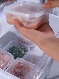 10pcs Food Grade Kitchen Food Storage Container for Fridge Fresh-Keeping Box for Fruits Vegetables Meat Dumplings Refrigerator Organizer 12x10x5cm