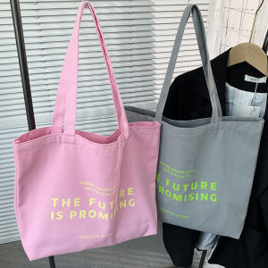 Original Designer Colorful Dopaamine Letter Canvas Tote Bag Large Capacity Eco Bag Womens Fashionable Casual Shoulder Bag