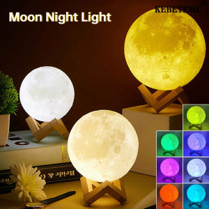 KEBETEME Mini Moon LED Night Lamp Home Decor Bedroom Decor Creative Gift Night Light