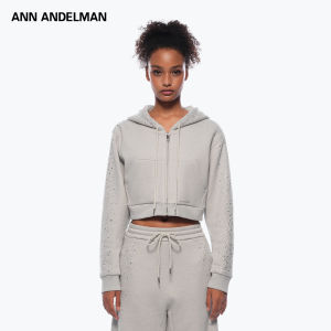 ANN ANDELMAN | Glitter Drill Short Hooded Cardigan Sweater